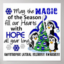 Christmas Penguins ALS Lou Gehrig's Disease Print