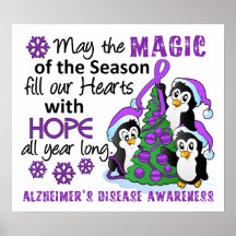 Christmas Penguins Alzheimer's Disease Poster