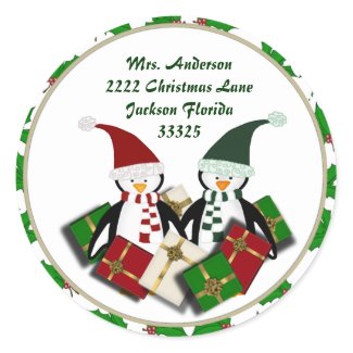 Christmas Penguins and Address Stickers