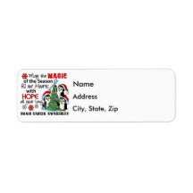Christmas Penguins Brain Cancer Custom Return Address Labels