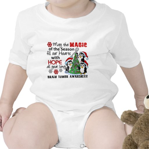 Christmas Penguins Brain Tumor T-shirt