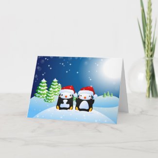 Christmas Penguins Card card