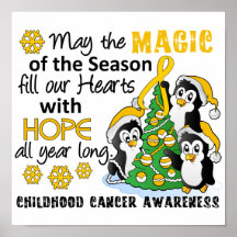 Christmas Penguins Childhood Cancer Print