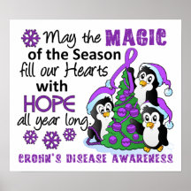 Christmas Penguins Crohn's Disease Posters