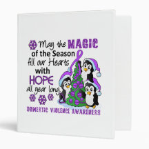 Christmas Penguins Domestic Violence 3 Ring Binder