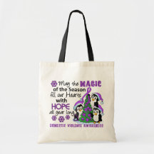 Christmas Penguins Domestic Violence Canvas Bags