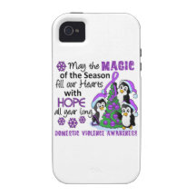 Christmas Penguins Domestic Violence iPhone 4 Cases