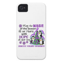 Christmas Penguins Domestic Violence Case-Mate iPhone 4 Case