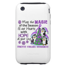Christmas Penguins Domestic Violence iPhone 3 Tough Covers