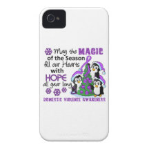 Christmas Penguins Domestic Violence iPhone 4 Case-Mate Cases