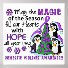 Christmas Penguins Domestic Violence Posters