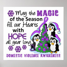 Christmas Penguins Domestic Violence Print