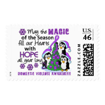 Christmas Penguins Domestic Violence Stamps