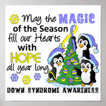Christmas Penguins Down Syndrome Poster