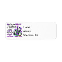 Christmas Penguins Epilepsy Custom Return Address Label