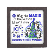 Christmas Penguins Huntington's Disease Premium Jewelry Boxes