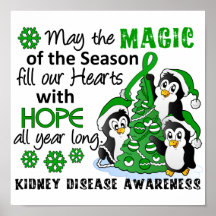 Christmas Penguins Kidney Disease Posters