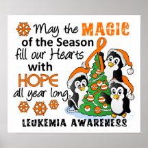 Christmas Penguins Leukemia Print