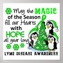 Christmas Penguins Lyme Disease Posters