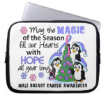 Christmas Penguins Male Breast Cancer Laptop Computer Sleeve