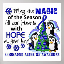 Christmas Penguins Rheumatoid Arthritis Poster