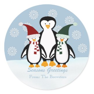 Christmas Penguins Stickers sticker
