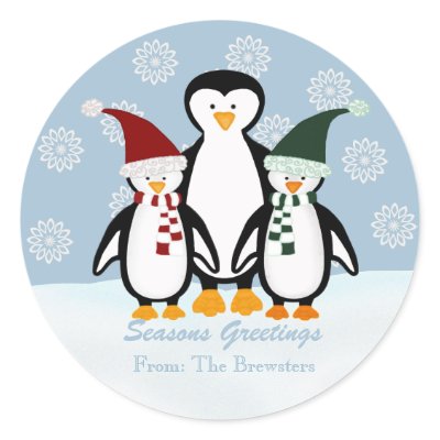 Christmas Penguins Stickers by HolidayFun