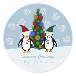 Christmas Penguins Stickers sticker