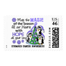 Christmas Penguins Stomach Cancer Stamp