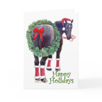 Christmas Percheron Draft Horse Greeting Card