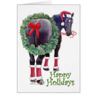 Christmas Percheron Draft Horse Greeting Card