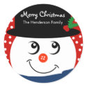 Christmas Personalized Sticker - Snowman