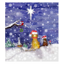 Christmas Pets - art t-shirts by patsarts Christmas Pets - art t-shirts