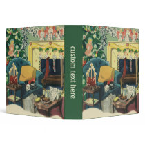 Christmas Pets Sleeping; Waiting for Santa Claus 3 Ring Binder