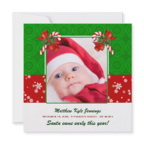 Christmas Photo Birth Announcement invitations
