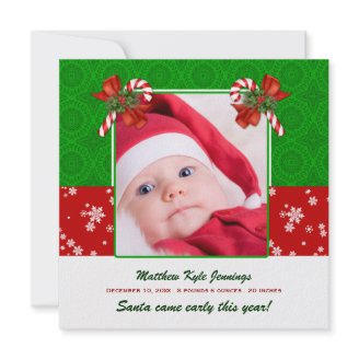 Christmas Photo Birth Announcement