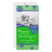 Christmas Photo Card Holiday Green Checkers photo cards by spacards Christmas Photo Card Holiday Green Checkers photo cards