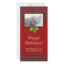 Christmas Photo Card Plaid Red photo cards by BestCards Christmas Photo Card Plaid Red photo cards