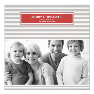 Christmas Photo Card - Stripes - Customizable Announcement