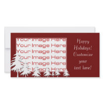 Christmas Photo Card Template Snowy Trees photo cards