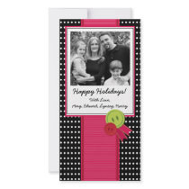 Christmas Photo Cards - Black Polka Dots