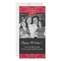 Christmas Photo Cards - Fancy Red and Black