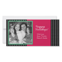 Christmas Photo Cards with Black Polka dots