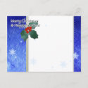 Christmas photo postcard-blue postcard