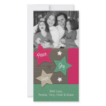 Christmas Photocards - Peace, Joy, Hope Photo Card Template