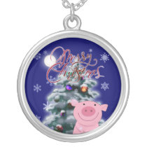 Christmas Pig Necklace necklaces