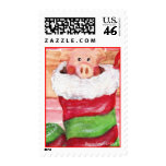 Christmas Piggy in a Stocking Stamp