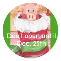 Christmas Piggy  Stocklng Sticker