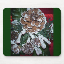 christmas pine cone mousepads