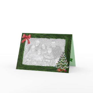 Christmas Pine Frame Photo Card card